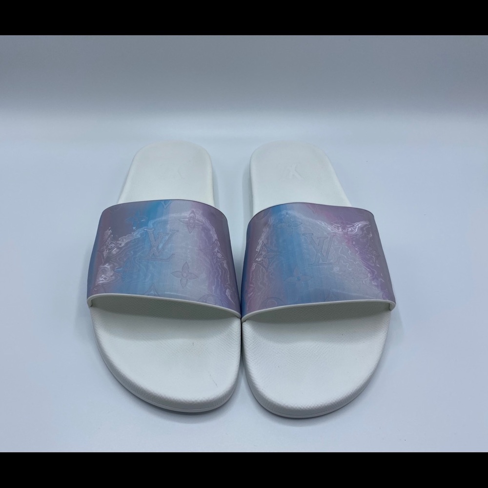 Rose Waterfront Mule Iridescent Monogram sz 8 1/2 - Picture 4 of 16